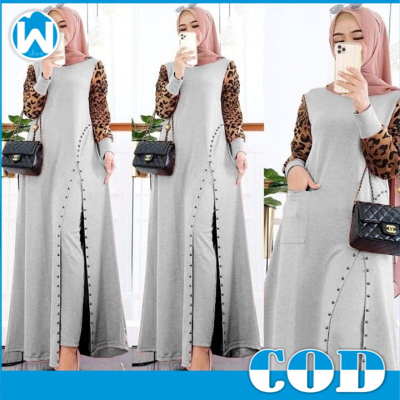 Dress Wanita muslim Set Hanna bahan Moscrape