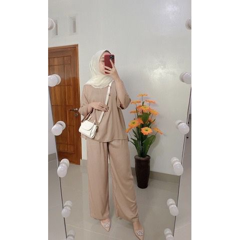 CASHA  - ZFS OOTD Setelan Kulot YUMNA / DOROTHY RAYON DIAMOND KULOT SET / Setelan Wanita Kemeja Dan 