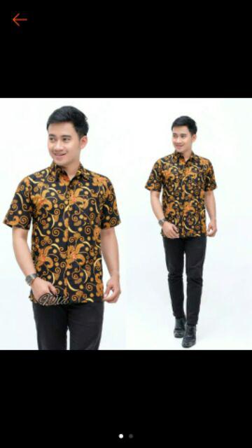 Kemeja Batik Pria/hem Batik Pria/baju Batik Modern Pria Ii Motif Hrs Ii Pbi