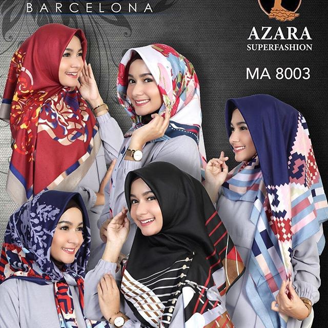 ECER HARGA GROSIR ~ HIJAB AZARA SUPERFASHION / MAKSMARA BARCELONA MOTIF