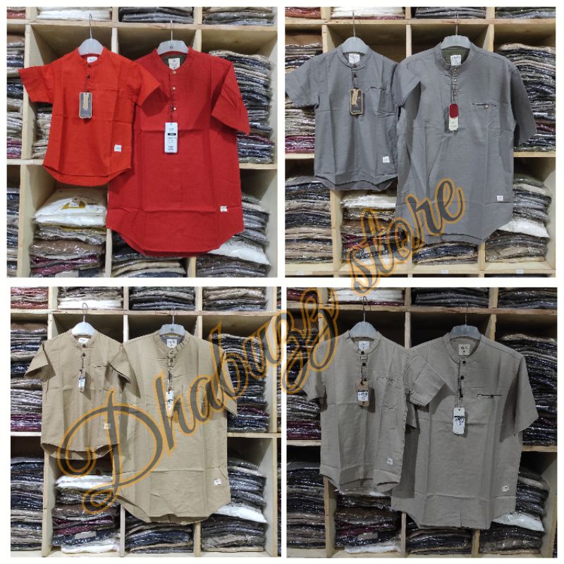 BAJU KURTA KEMEJA KOKO KEMKO PASANGAN COUPLE ANAK AYAH KATUN ORIGINAL TERBARU LENGAN PENDEK AGERA 2