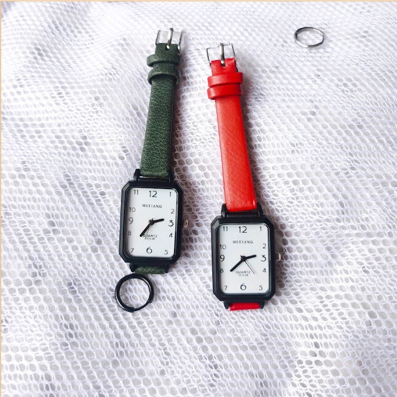 Jam Tangan Wanita Quartz Mstianq Gaya Retro Korea untuk Jam Tangan Bisnis Kasual Model Kekinian