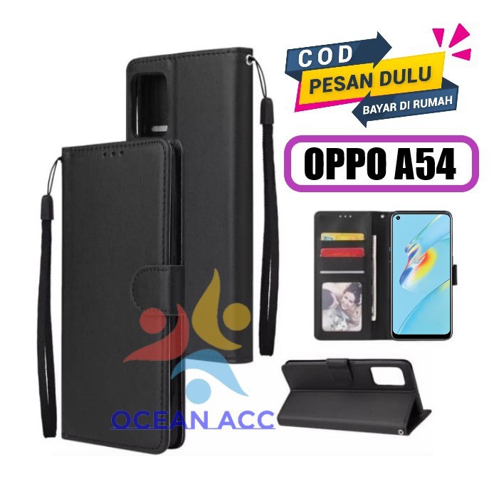 DOMPET HP UNTUK OPPO A54 ( 2021) NEW LEATHER FLIP CASE OPPO A54 (2021) NEW
