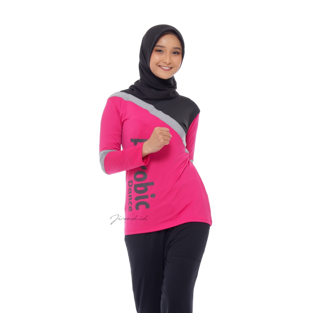 Baju Senam Wanita/ Baju Olahraga Wanita/ Baju Aerobic Kaos Senam