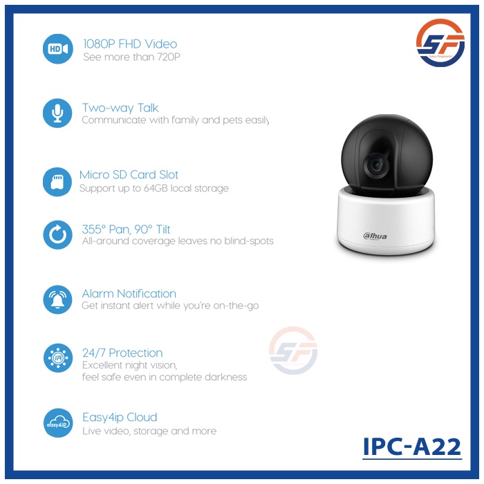 CCTV Wifi DAHUA IPC A22 1080P Wi-Fi PT Camera Original