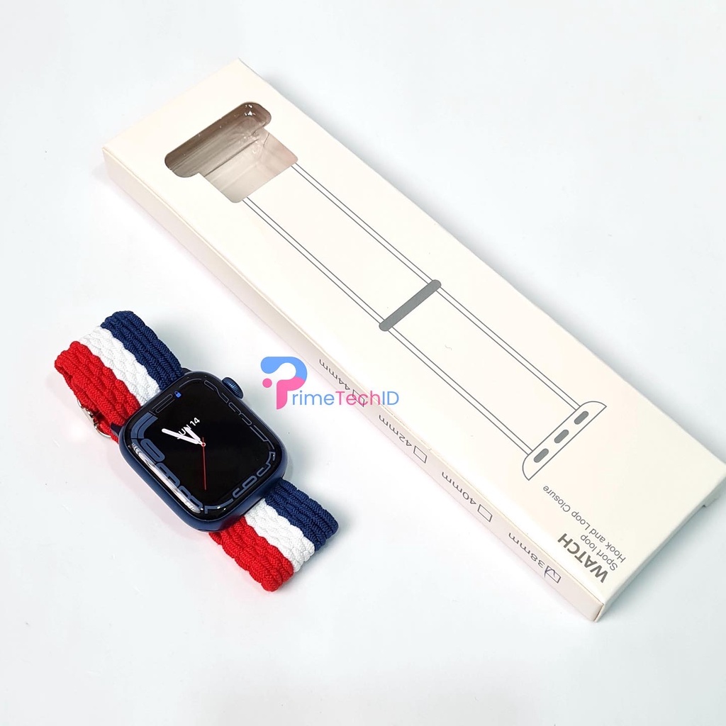 Strap untuk iWatch IWO HW 41 49 45 42 44 38 40mm Tali Jam Tangan Strap Braided Buckle Nylon Sport Band iwatch series 1 2 3 4 5 6 SE 7 8 9 ULTRA