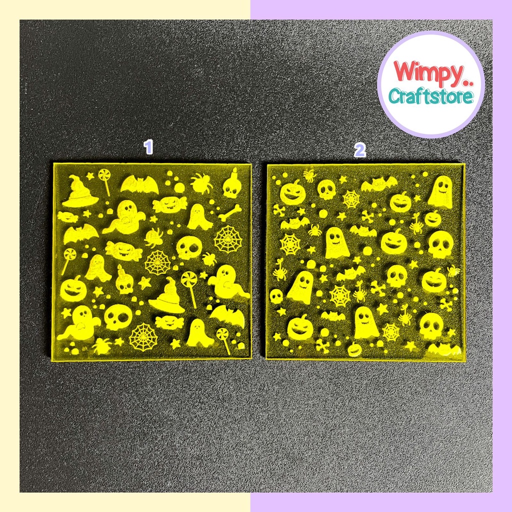 

Texture Tiles Halloween Cetakan Stamp Clay Texture Sheet Halloween