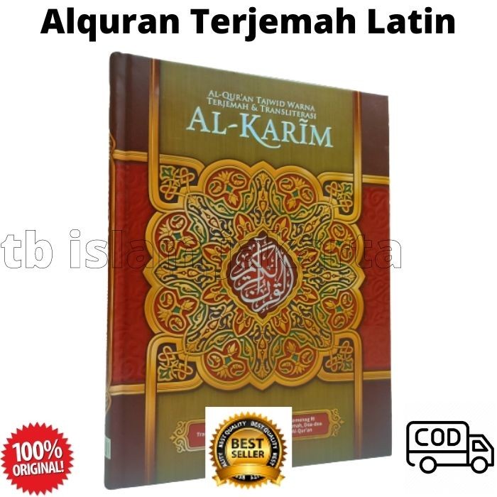 Al Quran Terjemah Latin Uk A4 Alquran Al karim Tajwid Warna AlKarim - Merah
