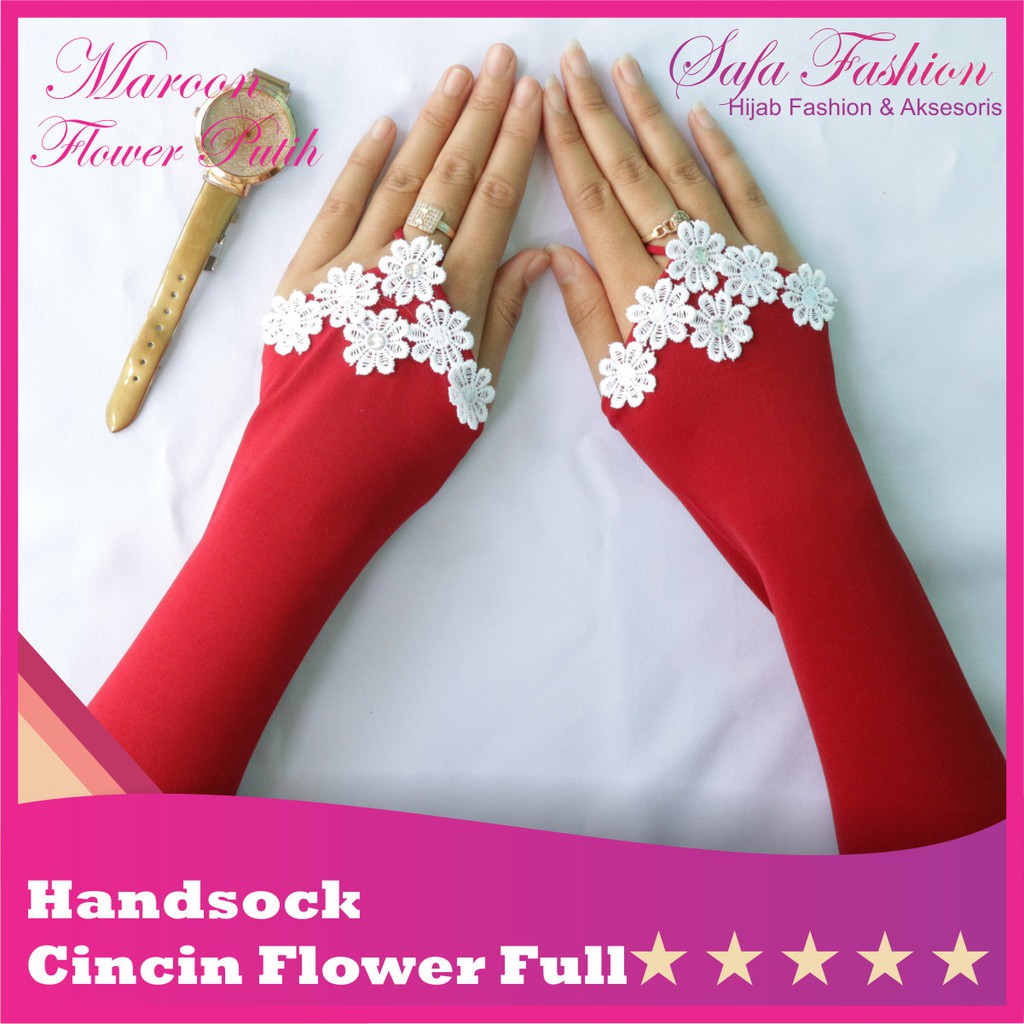 Handsock cincin Flower / handsock bunga / manset tangan / aksesoris wanita / fashion wanita / manset