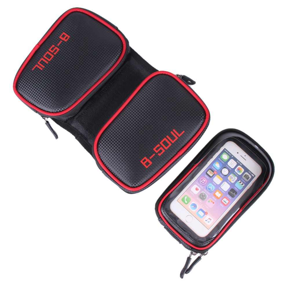 B-SOUL Tas Sepeda Waterproof Smartphone 6.2 Inch - YA0210 - Black/Red