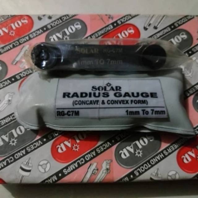 Radius Gauge SOLAR Mal Radius Gauge RG-C7M Pengukur Radius 1 - 7 mm