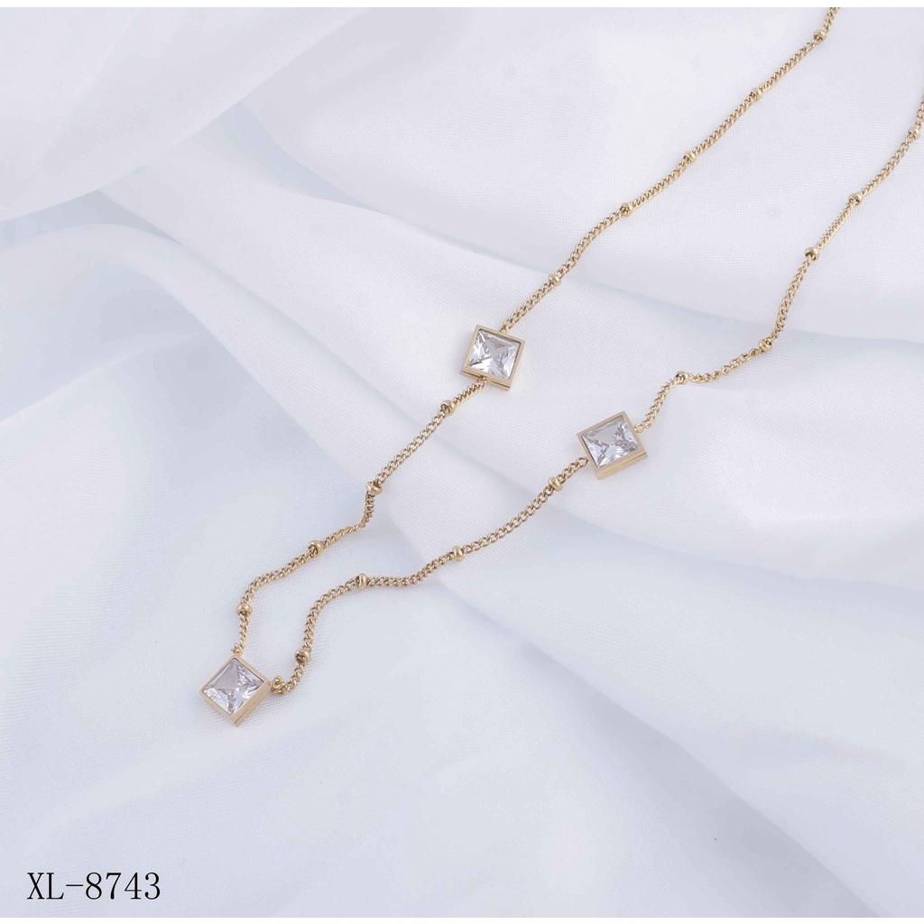 Set Titanium Perhiasan Kalung Dan Gelang Fashion Jewellery 9743