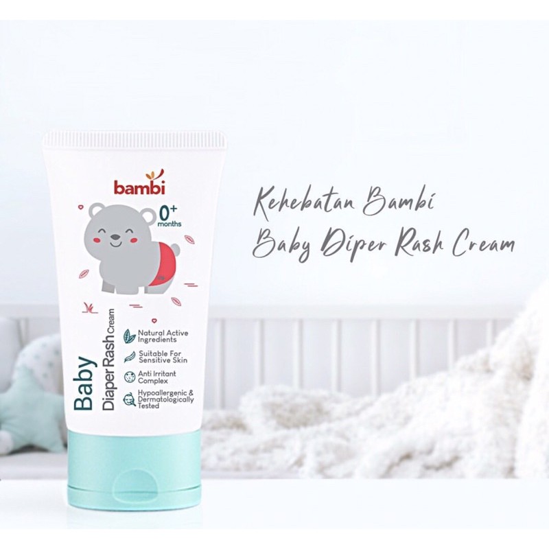 Bambi Baby Diaper Rash Cream ( Tube ) / Cream ruam popok bayi / Cream ruam