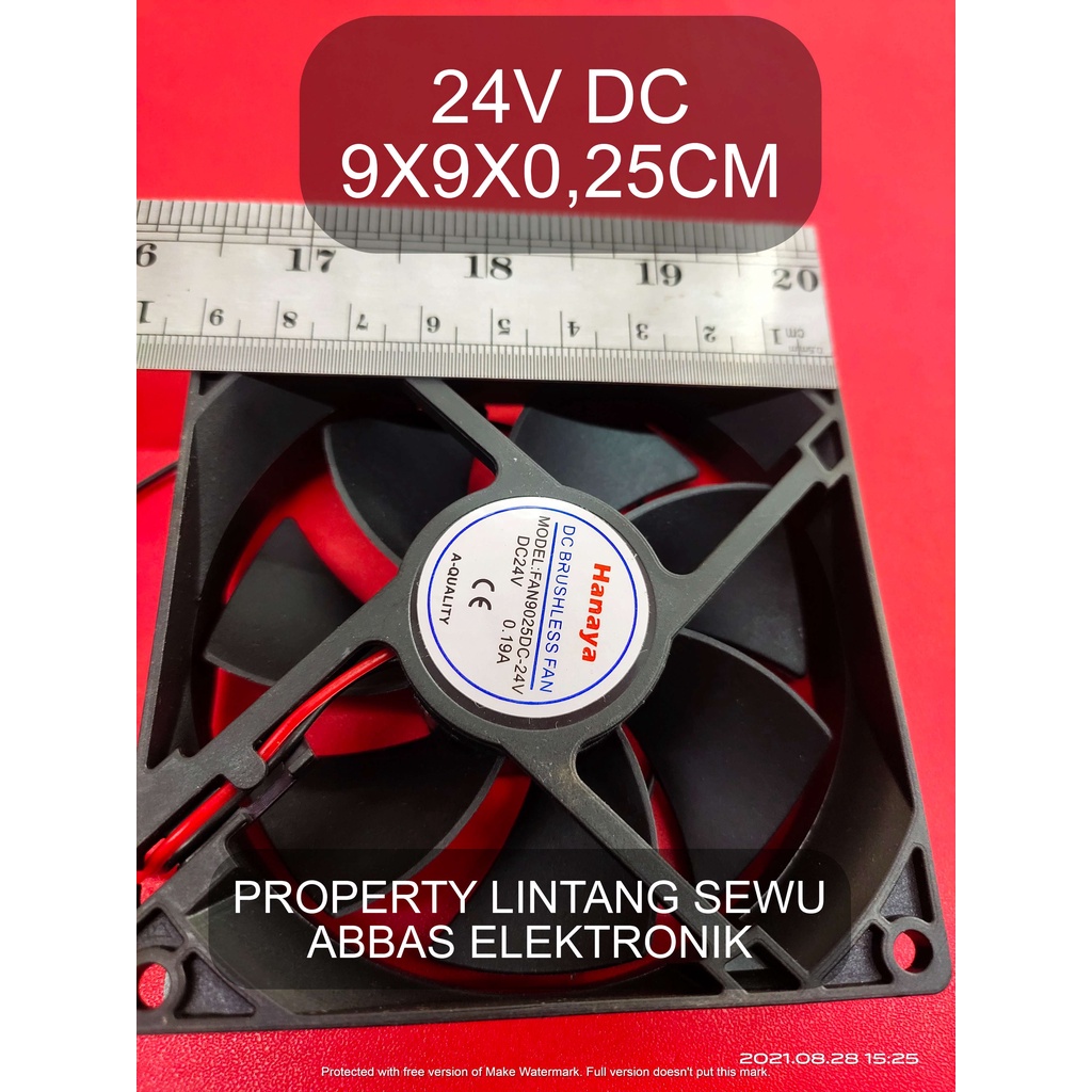 FAN KIPAS 9CM DC 24  VOLT MESIN LAS POWER AMPLIFIER DC 24 VOLT BRUSHLESS  9X9  MESIN LAS 24V 9 X 9