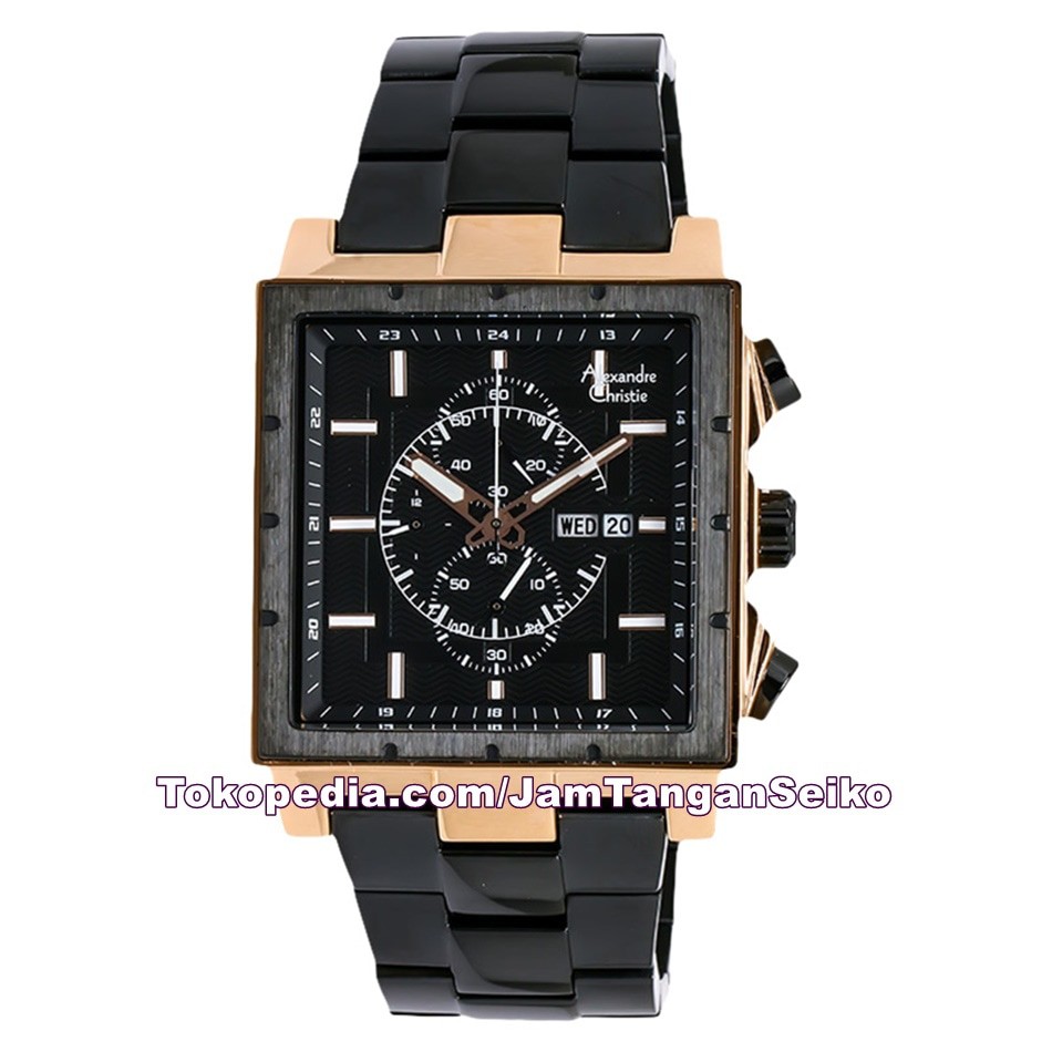 Jam Tangan Pria Alexandre Christie AC 6460 MC BBRBA Chronograph Black