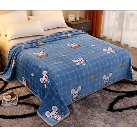 Selimut Bulu Halus Motif Dewasa  Aesthetic Atisashop Murah Berkualitas Lembut Uk135x190 New Arrival-MOUSE YEAH