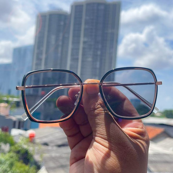 Kacamata Free Box Dan Lap Photocromic Anti Radiasi Kacamata Wanita Pria Berubah Warna Fashion Frame Optik