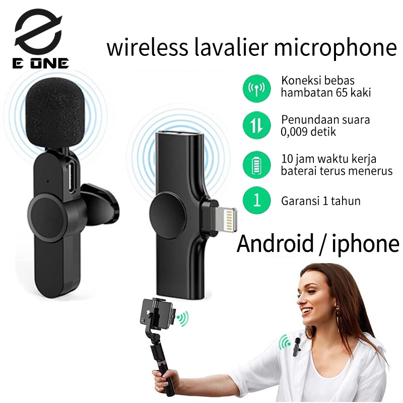 E ONE Wireless Microphone Lapel Portable Mini Mic for iPhone Android Phone live broadcast