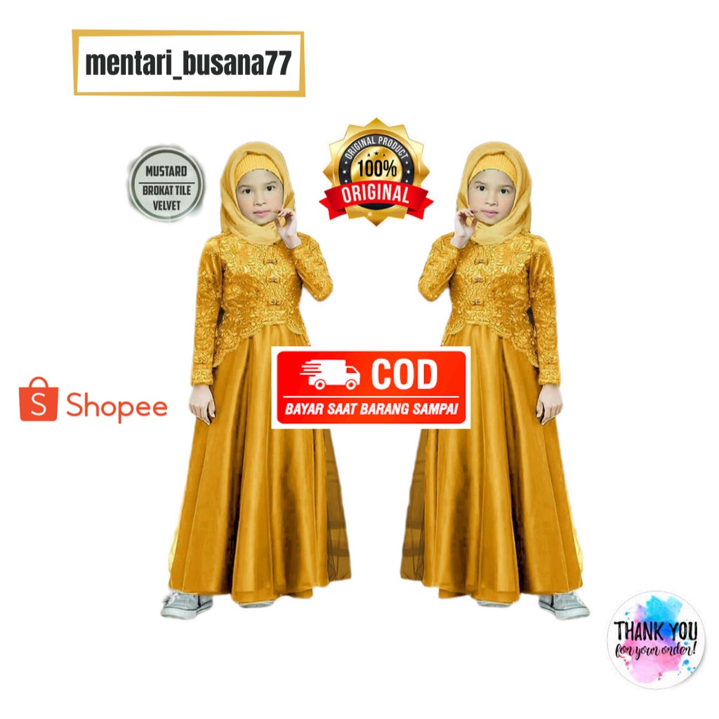 ( COD ) Dress//Gamis Anak//Kids Terbaru Murah mentari_busana77 / Gamis kaella anak Termurah/ elegant dress / pakaian muslim anak / Brukat Anak Good Premium / Baju Anak Perempuan / Kebaya Anak Modern / Maxi Dress Anak