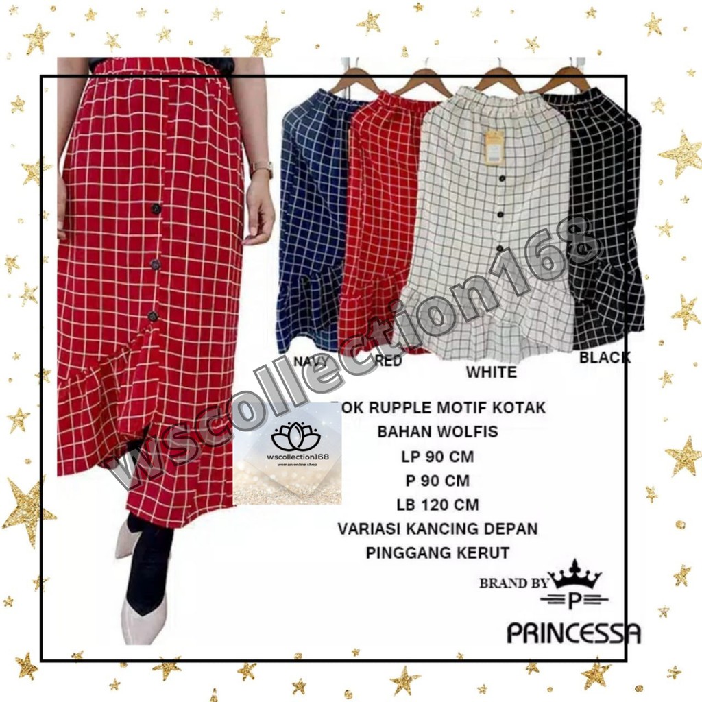 (COD) Bawahan Wanita Rok / Rok Motif Kotak / Rok Murah Panjang / Rok Premium B27