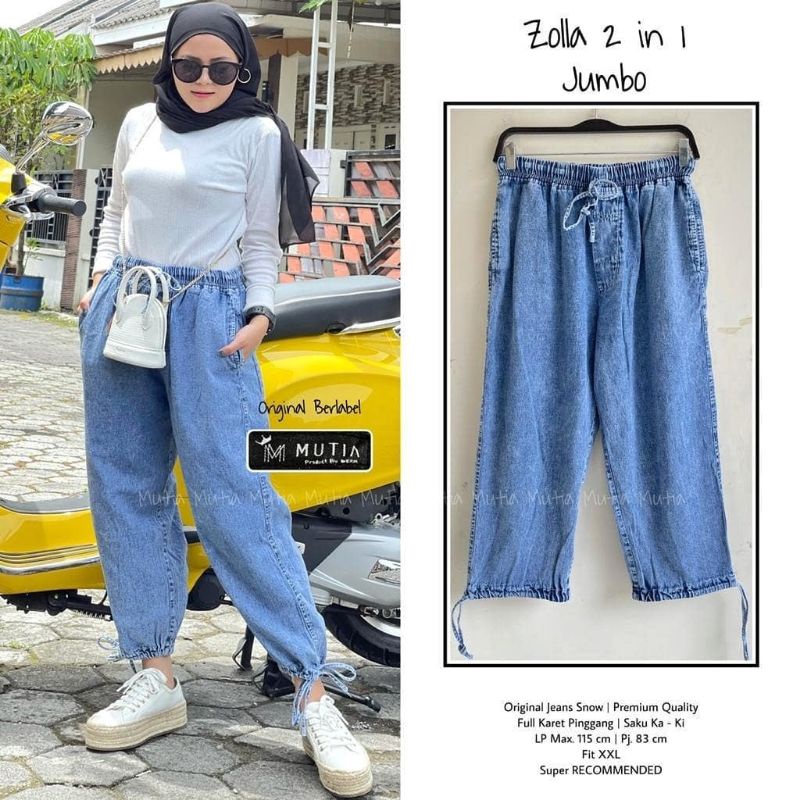 ZOLLA 2IN1 PANTS MODEL TERBARU / Celana BOYFRIEND JEANS JUMBO