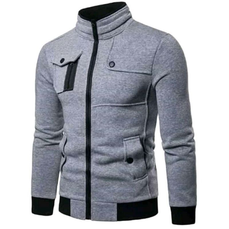 Jaket Pria Bahan Fleece Catton Katun Tebal Import Original Cowo