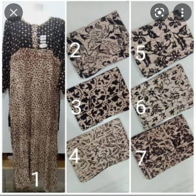 daster batik aan longdres aan  soga hitam putih busui