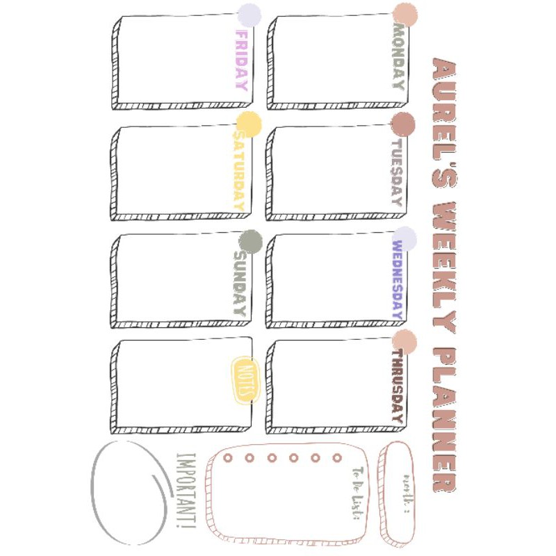 

Acrylic Akrilik Weekly Planner Custom Nama