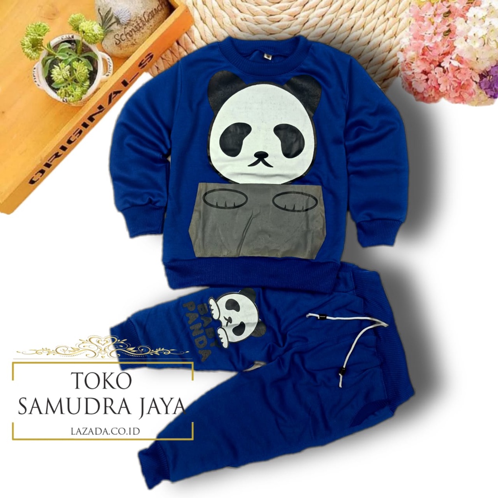 Pakaian anak Motif Panda Setelan Anak Motif Panda Bayar di Tempat Setelan Jogger anak