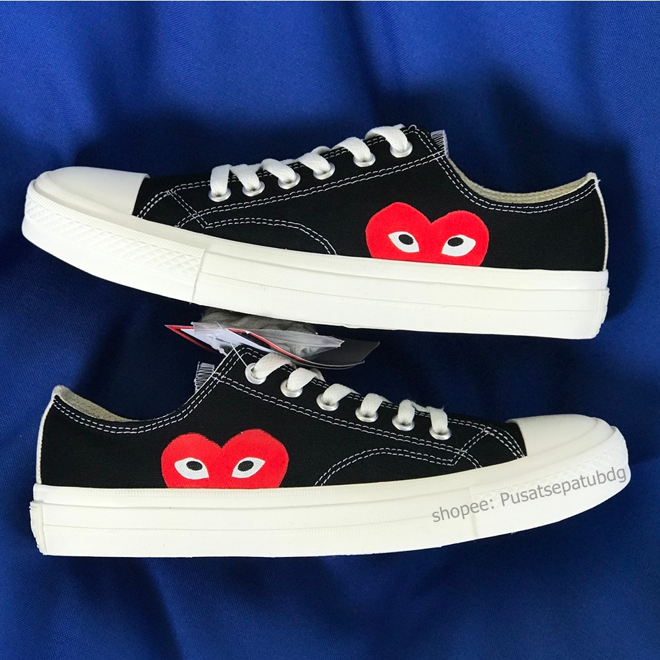 CONVERSE 70S PLAY CDG COMME DES GARCONS LOW BLACK WHITE