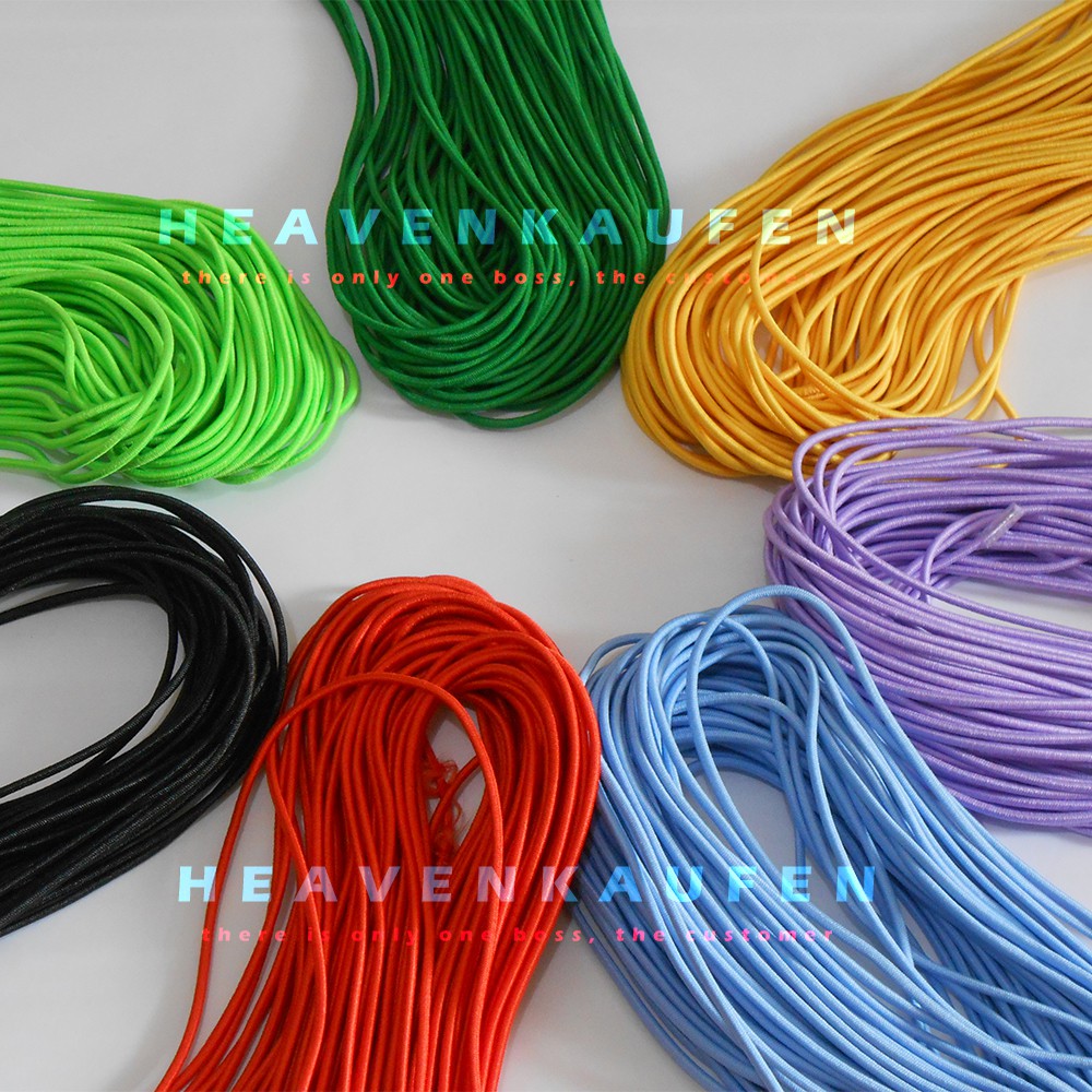 Tali Elastis Warna Warni Diameter Kecil 1,5 mm Meteran