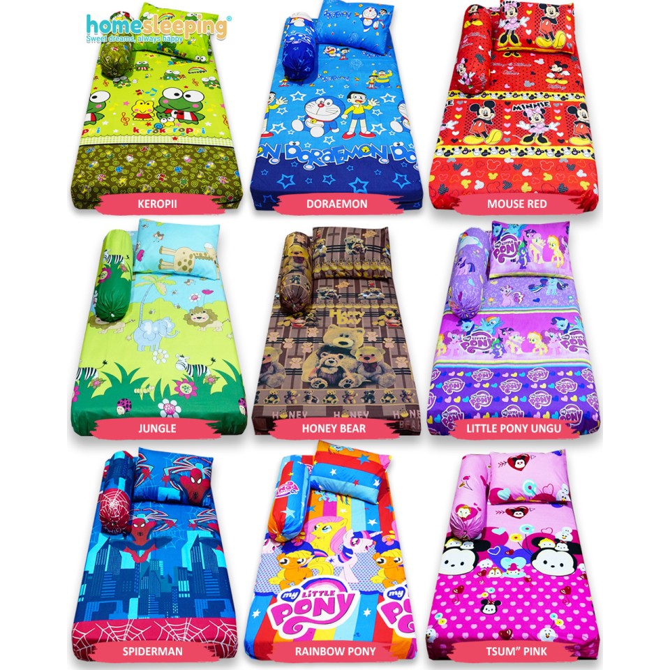 sprei set  karakter 90x200x15 anak  karakter Shopee 