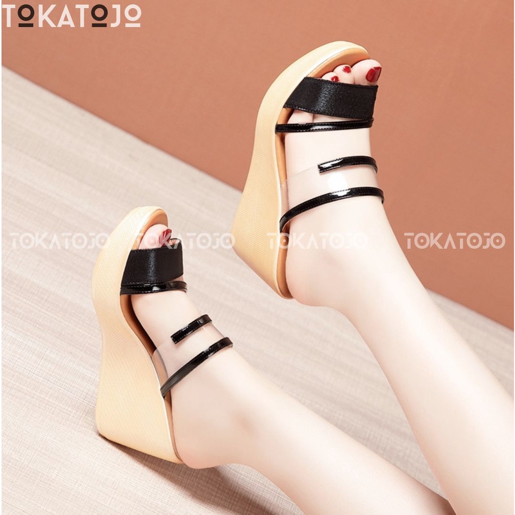 SANDAL WEDGES PESTA NEW FASHION KOREA TERBARU TOKATOJO FASHION MIKA PREMIUM SANDAL WEDGES WANITA CASUAL