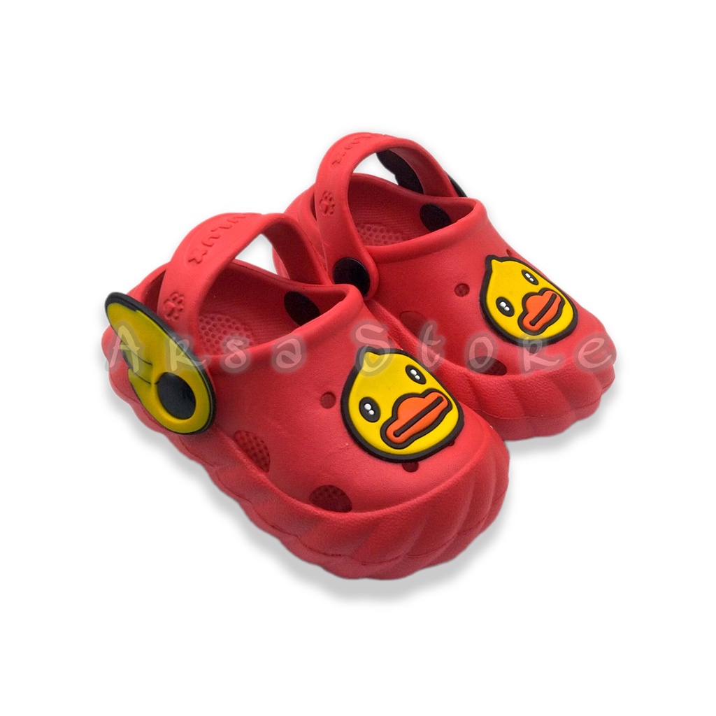 Sandal Baim Lucu Anak Bayi Laki Laki Tali Belakang / Sandal Sepatu Anak Cowok Umur 1 2 3 Tahun Motif Bebek