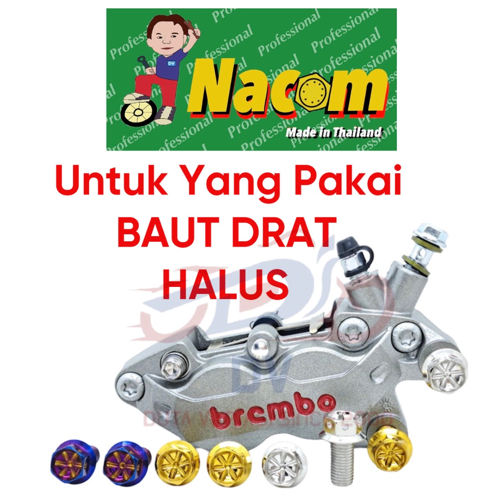 BAUT PROBOLT  UNTUK  BREKET KE CALIPER BREMBO 4P / KTC  { YANG PAKAI DRAT HALUS  ) TIDAK PLUS BREKET / TIDAK PLUS CALIPER