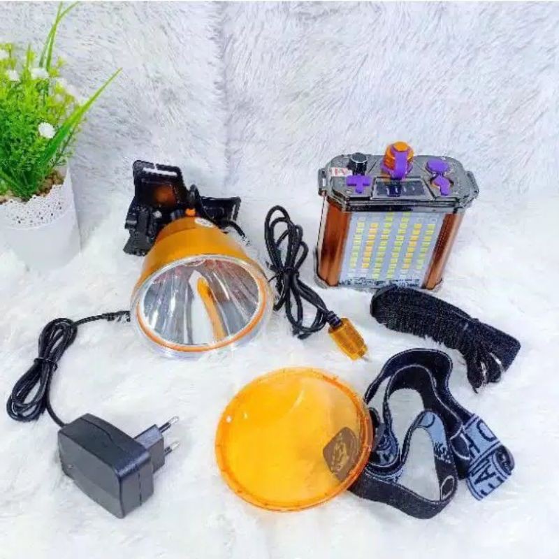 SENTER BERBURU KISEKI CK-958 SENTER KEPALA 150W SUPER TERANG LENGKAP DENGAN AKI