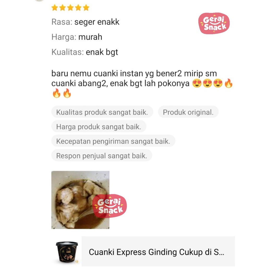 Cuanki Express Ginding Cukup di Seduh 3 Menit Cabe Bubuk Terpisah (35gr)