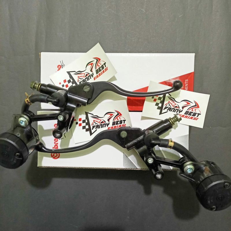 MASTER Rem set kiri kanan 2tabung oval model RCB  RX-King Nmax Pcx KLX Vixion crf 150L  R15 CBR NINJA TIGER SATRIA MX KING DLL-Kiri kanan 2tabung