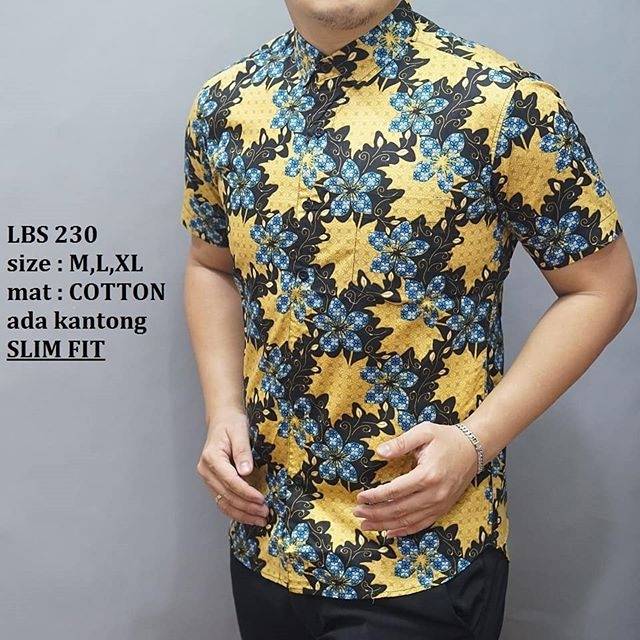 BAJU KEMEJA BATIK PRIA SLIM FIT LENGAN PENDEK LUIGI BATANI LBS 230