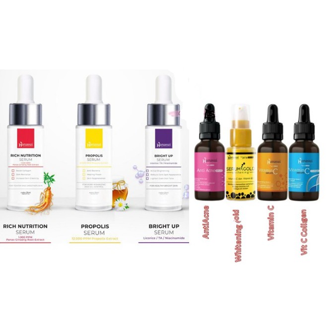 Hanasui Treatment Serum |  Vit C Collagen Anti Acne Whitening Gold Propolis | Power Serum Peeling Bright Expert BPOM