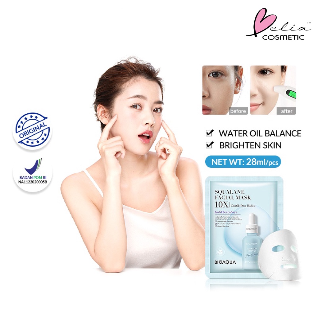 ❤ BELIA ❤ BIOAQUA Sheet Mask Master Series Plant | Flowers | Fruit | Eye Mask | Facial Mask Brightening Glowing Moisturizing Skin Care | Hydrating Essence Face Mask Brightening Anti Acne Jerawat | Honey Vitamin C Masker Wajah Muka Pelembab Kulit Cosmetics-BA S_Mask Squalane28