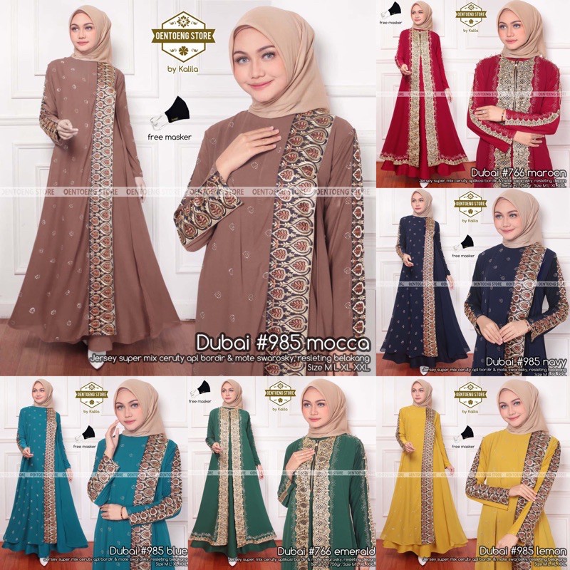TERBARU • Abaya Dubai • Abaya jersy mix ceruty • abaya turkey wanita jumbo