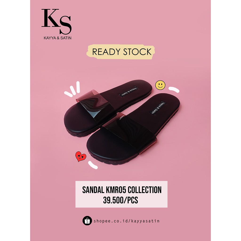 FLAT SANDAL KMR05 COLLECTION ( HITAM )