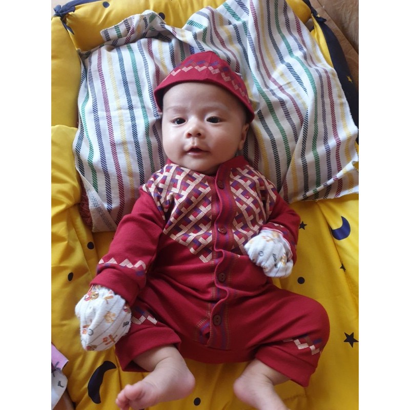 baju koko bayi anak laki laki baju koko newborn Koko jumper baju muslim anak bayi newborn 0-12 bulan MIRU ABBY ABID EL baju koko bayi anak cowo balita aqiqah