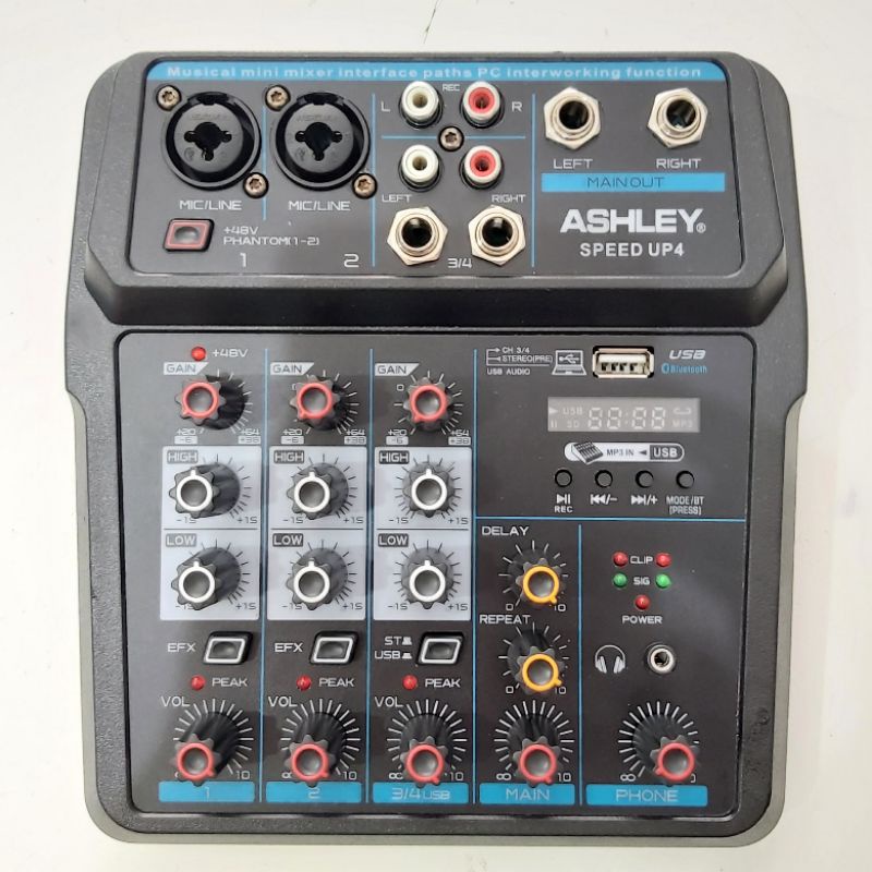 ASHLEY Mixer Speed Up 4 Channel Bluetooth Delay Repeat Soundcard Speedup Asley