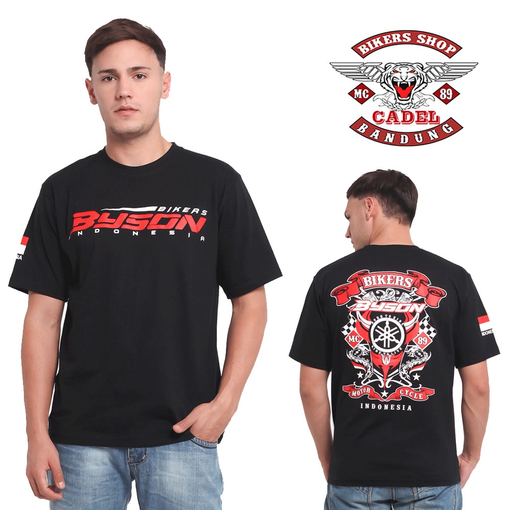 SIZE M Kaos Byson Distro Motor Yamaha Model YB007 BONUS Stiker CADEL Bandung Modifikasi Fashion KM01