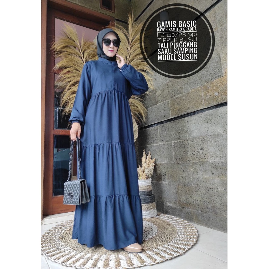 AMARA HOMEY DRESS MAXY / BASIC BASIKA HOMEY DRESS RAYON GAMIS SYARI