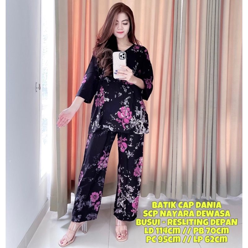 Setelan Wanita ,One Set Batik Rayon ,Piyama Dewasa terbaru-Random