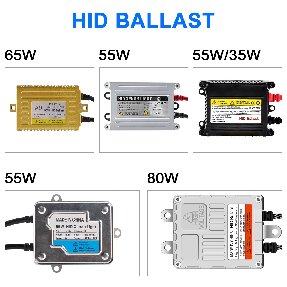 1Piece Ballast HID 80W AC Fast Start 55W DC 65W 35W Fast Bright 12V Pengganti Untuk Konversi Kit Start