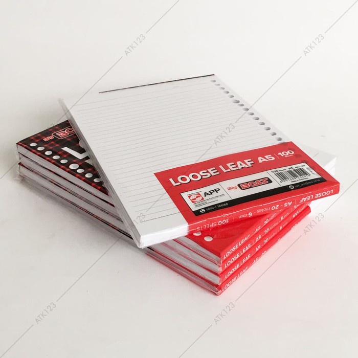 

kertas- loose leaf big boss a5 , 20 holes - garis isi 100 lembar -kertas.